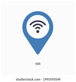 Wifi or Network Point Icon Concept 