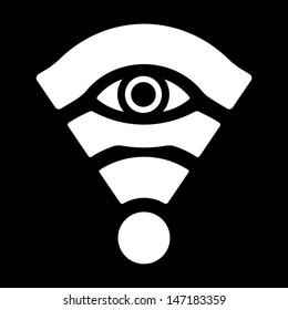 Wi-fi Network Privacy Protection Sign. New World Order. Vector Icon.
