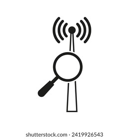 Icono de búsqueda de red inalámbrica. Ilustración vectorial. EPS 10.