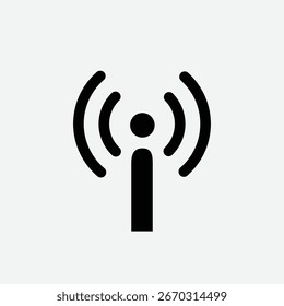 WiFi and network signal vector icon, representing connectivity, communication, and wireless technology concepts.