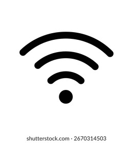 WiFi and network signal vector icon, representing connectivity, communication, and wireless technology concepts.