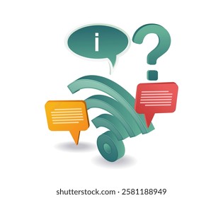 Wifi network symbol technology concept illustration