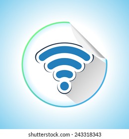 Wi-fi Network Symbol. Wifi Zone. Round Sticker Illustration 