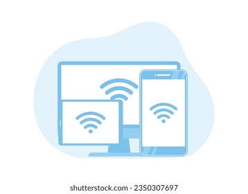 wifi network trending concept flat illustration