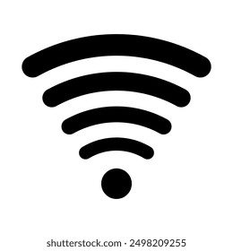 WIFI network vector icon, hotspot signal sign symbol black color design.