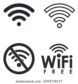 wi-fi network vector illustration set