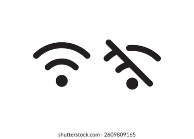 Wi-Fi and no connection icon set Vector