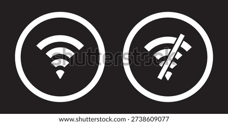 Wi-Fi and no connection icon.no wi-fi icon set.