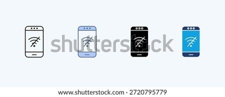 Wifi Off Multiple Icon Illustration Vector