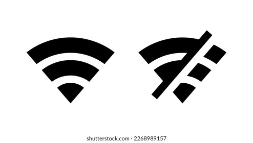 Wifi on off icon vector. Online offline network sign symbol