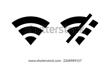 Wifi on off icon vector. Online offline network sign symbol