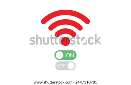 Wifi on and off sign isolated on white background. Vector illustration