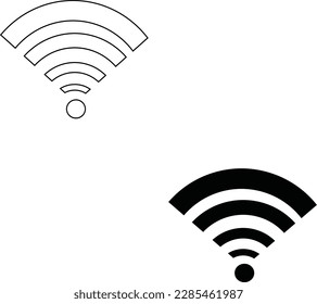 wifi outline and glyph wireless icon