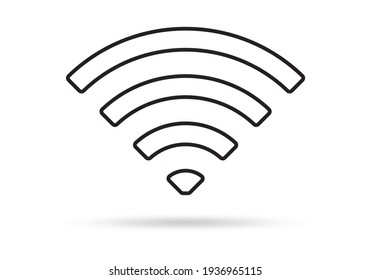 Wifi outline icon. Wireless internet signal symbol. Vector illustration.