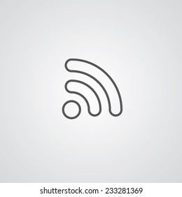 WiFi outline thin symbol, dark on white background, logo editable, creative template 