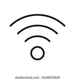 WiFi ícone preto do vetor de contorno de Wi-Fi. Pode ser usado para qualquer promoção de ação de plataforma e publicidade. Sinal de símbolo isolado usado para: celular, aplicativo, design, web, dev, ui, ux, gui. EPS 10. Para o seu design