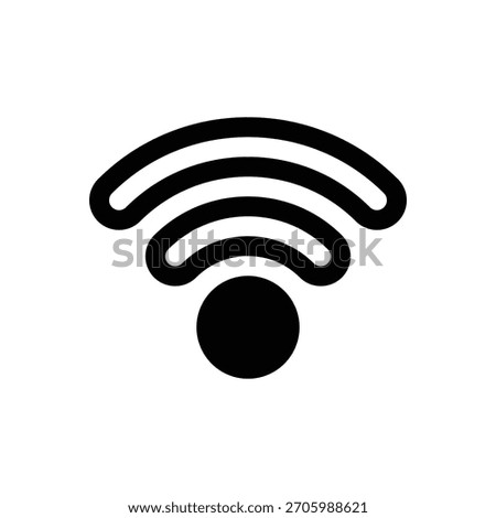 Wi-Fi. Outlined stroke vector icon with black-filled details.