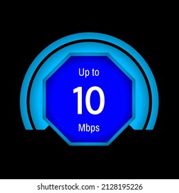 Wifi pack icon. Up to 10 mbps. Vector Illustration