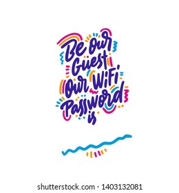 Wifi Password Poster. Modern Brush Calligraphy.