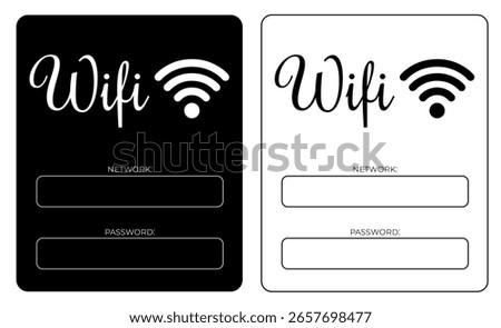 WiFi Password Sign Set – Editable Network Access Posters in Black and White
