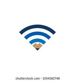 Wifi Pencil Logo Icon Design