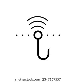 Ilustración de vectores de iconos llenos de imágenes Wifi Phising
