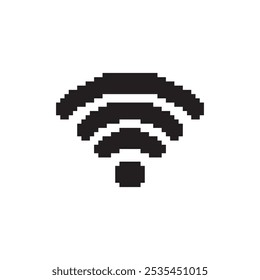 arte de pixel wifi, ilustração vetorial em plano de fundo isolado.