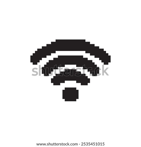 wifi pixel art, vector illustration on isolated background.