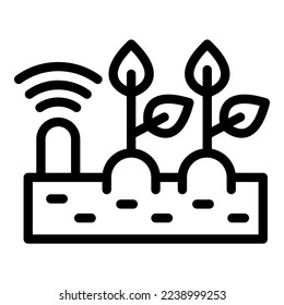 Wifi plant control icon outline vector. Digital future. Food sensor