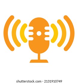 Wifi Podcast Icon Logo Design.  Podcast logo design template.