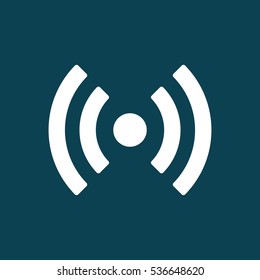 wi-fi point icon on blue background