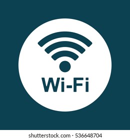 wi-fi point icon on blue background