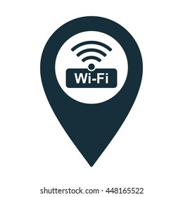 wi-fi point location icon on white background