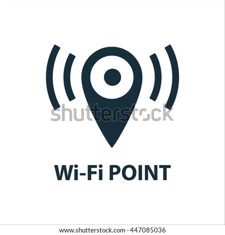 wi-fi point location icon on white background