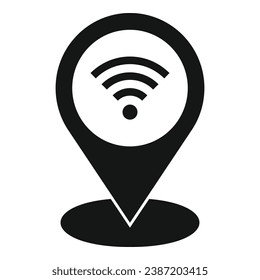 Wifi point location icon simple vector. Work data. Smart office