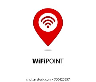 wifi point logo template design vector