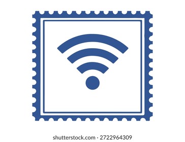 WIFI-Briefmarke, Vektorsymbol auf weißem Hintergrund
Vektor-Briefmarke auf weißem Hintergrund