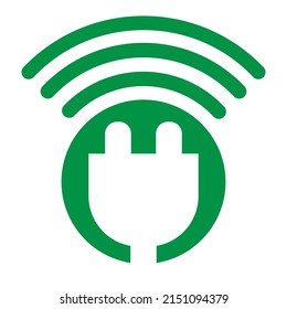 Wi-Fi-Steckdose-Symbol Wi-Fi-Netzstecker, Vektorsymbol-Umriss für Logo-Design auf weißem Hintergrund