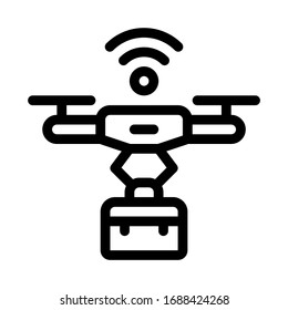 wifi powered drone icon vector. wifi powered drone sign. isolated contour symbol illustration