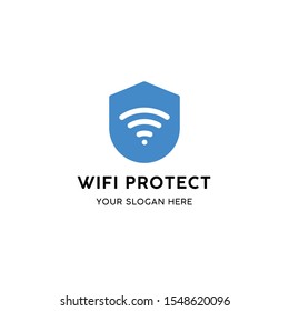 Wifi Protect Logo Design, Vector Editable