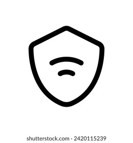 Wifi Protection icon in trendy outline style isolated on white background. Wifi Protection silhouette symbol for your website design, logo, app, UI. Vector illustration, EPS10.
