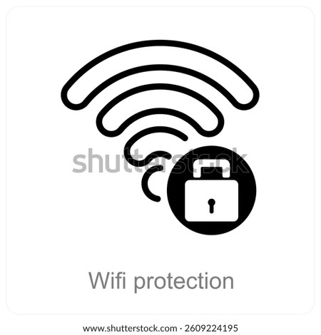 Wifi Protection and security icon concept