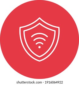 Wifi, protección, seguridad, imagen vectorial de icono de escudo. También se puede usar para la seguridad de internet. Idóneo para aplicaciones web, aplicaciones móviles y medios impresos.