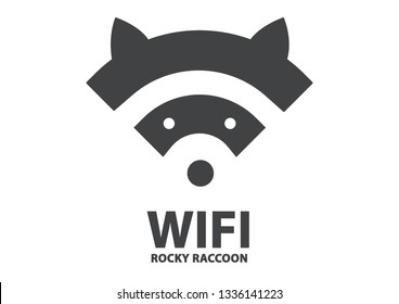 WiFi Raccoon Logo Vector
