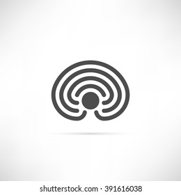 Wifi Radiation Icon In Simple Outline Design. EPS10 vector.