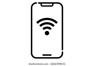 Wi-Fi radio wave icon displayed on smartphone