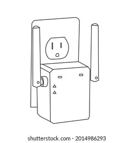 Wi-Fi Range Extender Thin Line Icon Stock illustration.