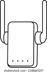 Wi-Fi range extender. Vector outline illustration.