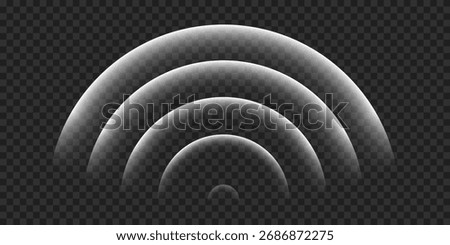 Wifi range. Sound wave. Round light effect.Radar screen. Signal concentric circle. Radio station signal. Water ripple with circle waves. Vector effect. 