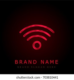Wifi red chromium metallic logo